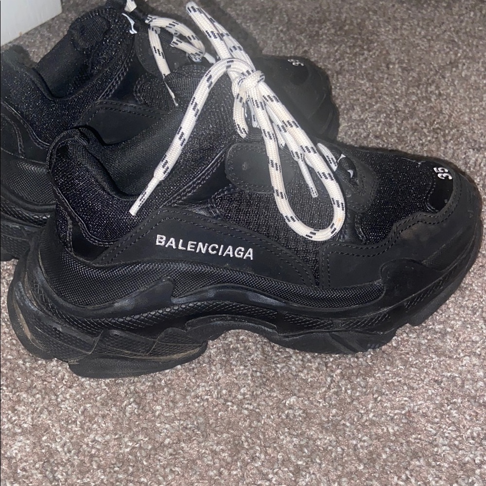 Authentic Balenciaga Black Triple S Sneakers